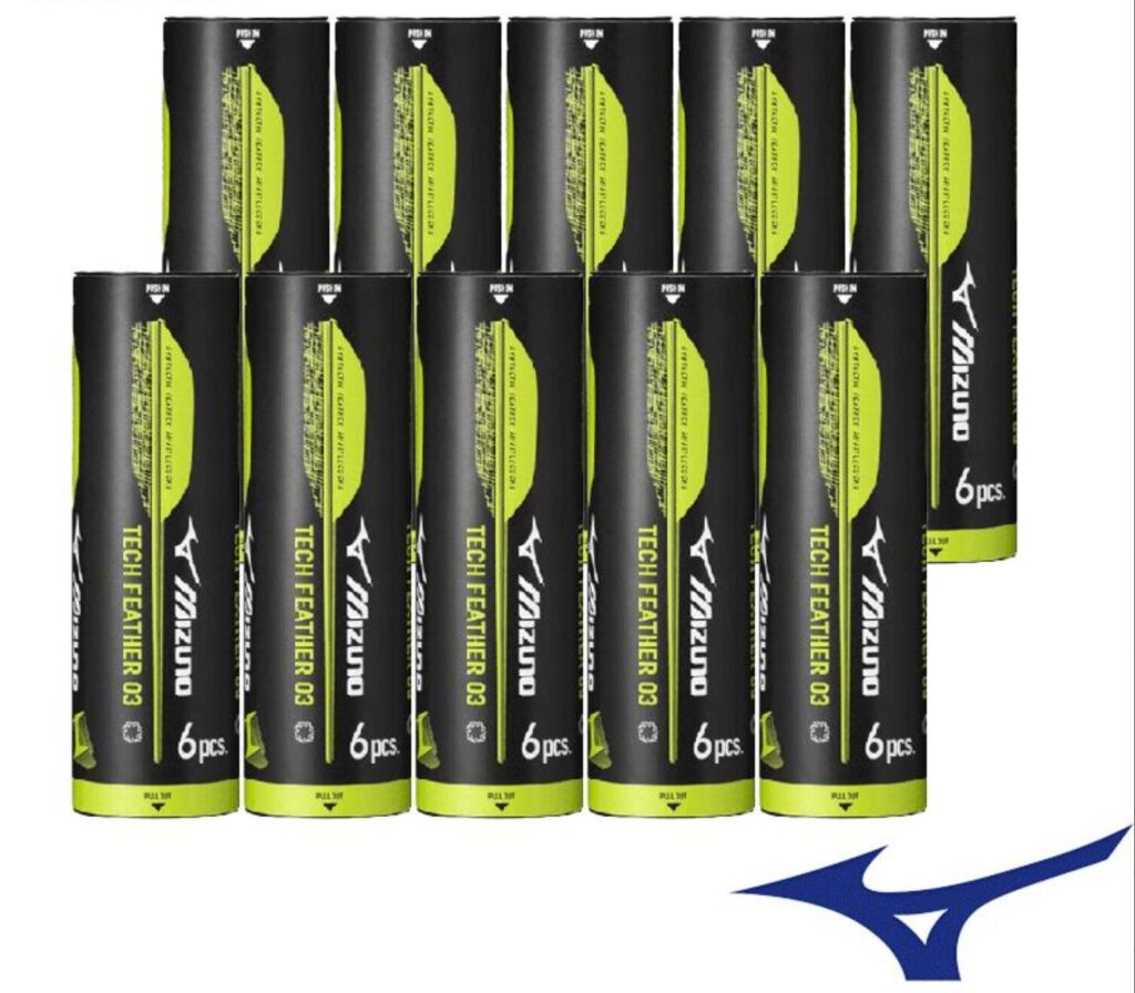 MIZUNO テックフェザー03 73JBS003 の楽天市場での販売価格・店舗情報のスクリーンショット（バドミントンシャトル）